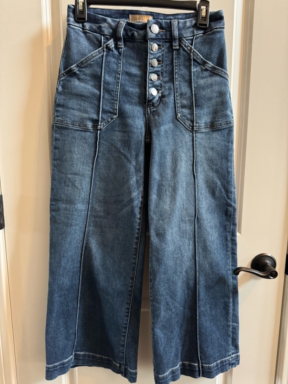 Kut from the Kloth Washed Blue Meg High-Rise Wide-Leg Jeans